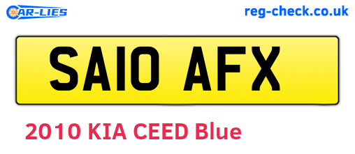 SA10AFX are the vehicle registration plates.