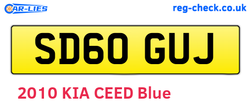 SD60GUJ are the vehicle registration plates.