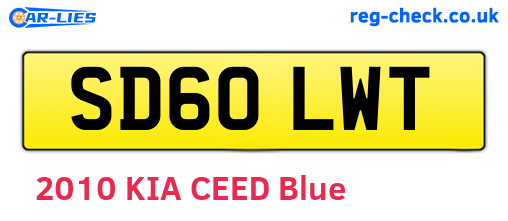 SD60LWT are the vehicle registration plates.