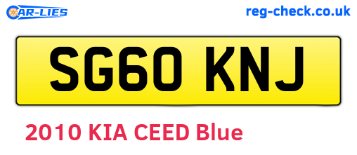 SG60KNJ are the vehicle registration plates.