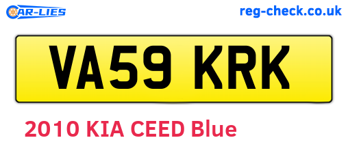 VA59KRK are the vehicle registration plates.