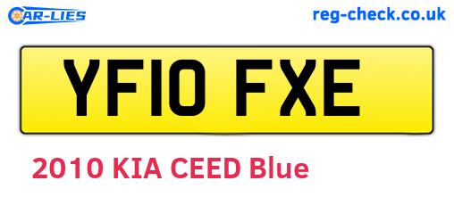 YF10FXE are the vehicle registration plates.