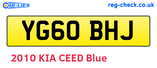 YG60BHJ are the vehicle registration plates.