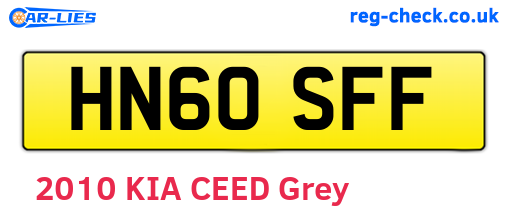 HN60SFF are the vehicle registration plates.