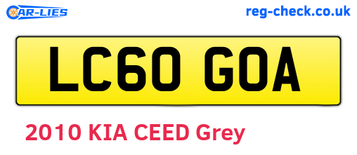 LC60GOA are the vehicle registration plates.