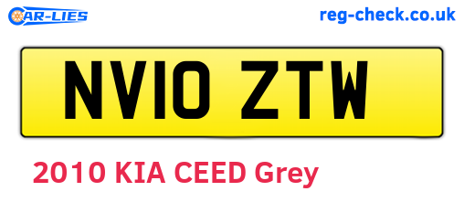 NV10ZTW are the vehicle registration plates.