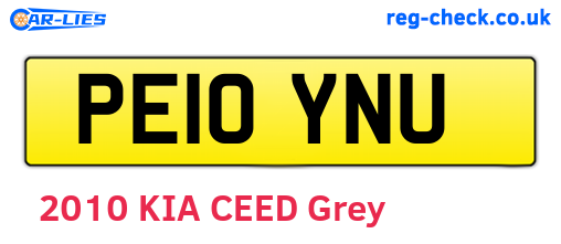 PE10YNU are the vehicle registration plates.