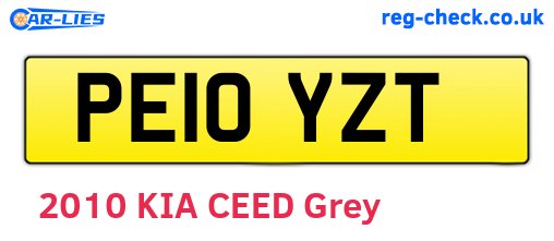 PE10YZT are the vehicle registration plates.