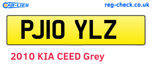 PJ10YLZ are the vehicle registration plates.