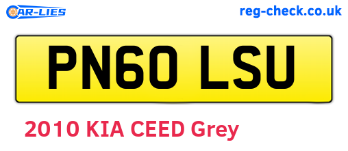 PN60LSU are the vehicle registration plates.