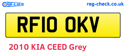 RF10OKV are the vehicle registration plates.