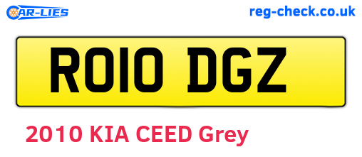 RO10DGZ are the vehicle registration plates.