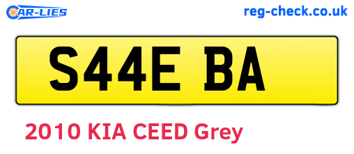 S44EBA are the vehicle registration plates.