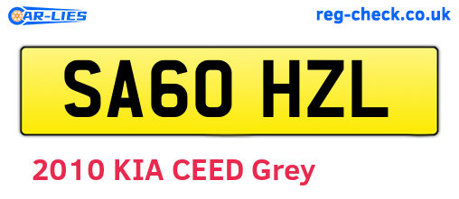 SA60HZL are the vehicle registration plates.