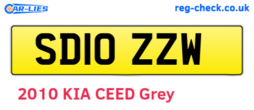 SD10ZZW are the vehicle registration plates.