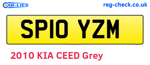 SP10YZM are the vehicle registration plates.