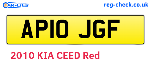 AP10JGF are the vehicle registration plates.