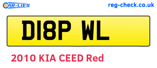D18PWL are the vehicle registration plates.