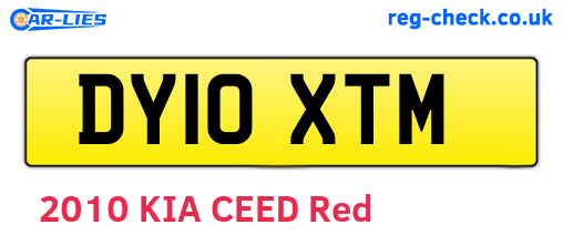 DY10XTM are the vehicle registration plates.
