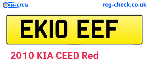 EK10EEF are the vehicle registration plates.