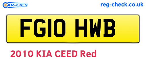 FG10HWB are the vehicle registration plates.