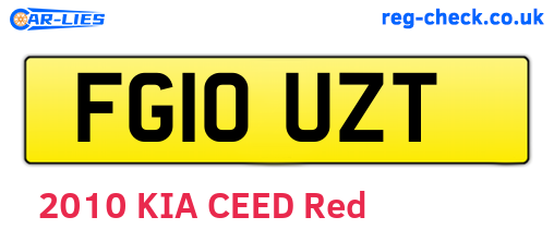 FG10UZT are the vehicle registration plates.