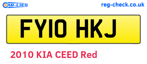 FY10HKJ are the vehicle registration plates.