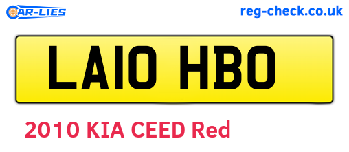 LA10HBO are the vehicle registration plates.