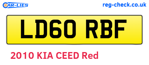 LD60RBF are the vehicle registration plates.