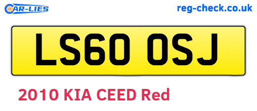 LS60OSJ are the vehicle registration plates.