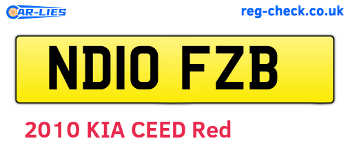 ND10FZB are the vehicle registration plates.