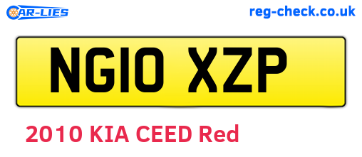 NG10XZP are the vehicle registration plates.