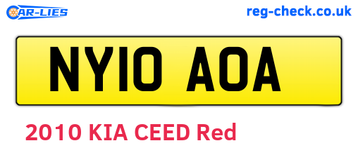 NY10AOA are the vehicle registration plates.