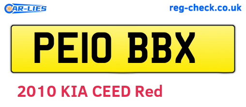 PE10BBX are the vehicle registration plates.