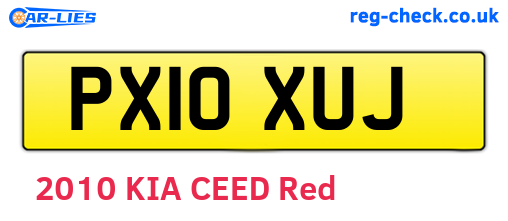PX10XUJ are the vehicle registration plates.