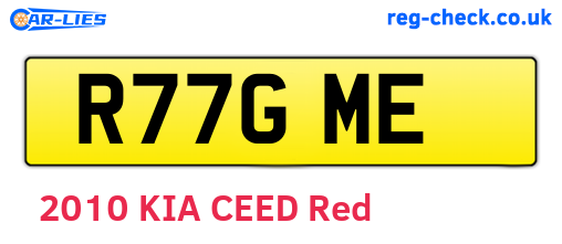 R77GME are the vehicle registration plates.