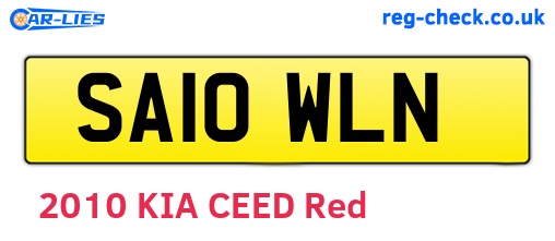 SA10WLN are the vehicle registration plates.