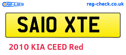 SA10XTE are the vehicle registration plates.