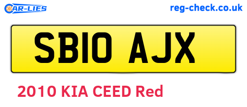 SB10AJX are the vehicle registration plates.