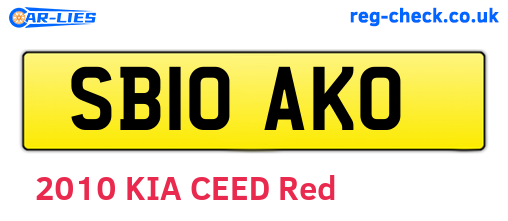 SB10AKO are the vehicle registration plates.