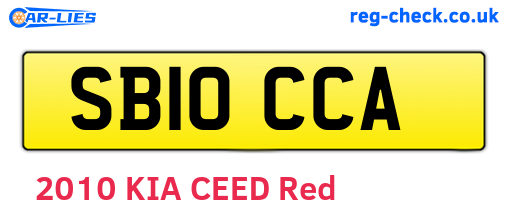 SB10CCA are the vehicle registration plates.