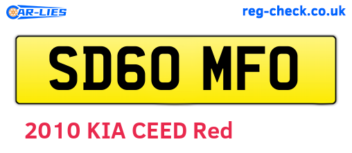 SD60MFO are the vehicle registration plates.