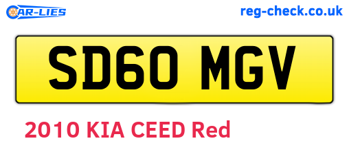 SD60MGV are the vehicle registration plates.