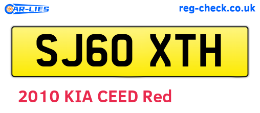 SJ60XTH are the vehicle registration plates.