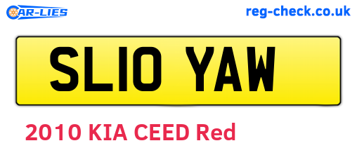 SL10YAW are the vehicle registration plates.
