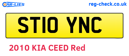 ST10YNC are the vehicle registration plates.