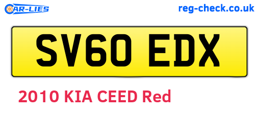SV60EDX are the vehicle registration plates.