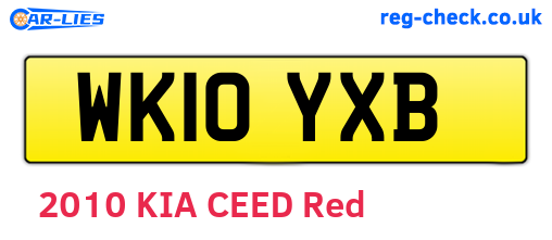 WK10YXB are the vehicle registration plates.