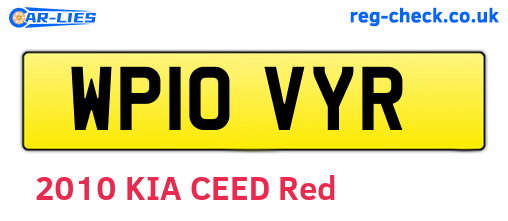 WP10VYR are the vehicle registration plates.