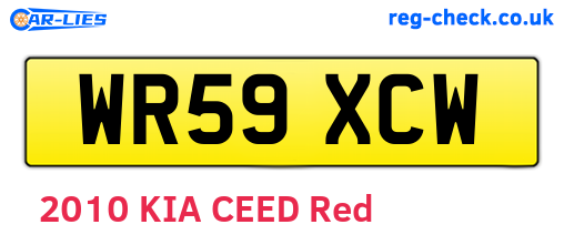 WR59XCW are the vehicle registration plates.